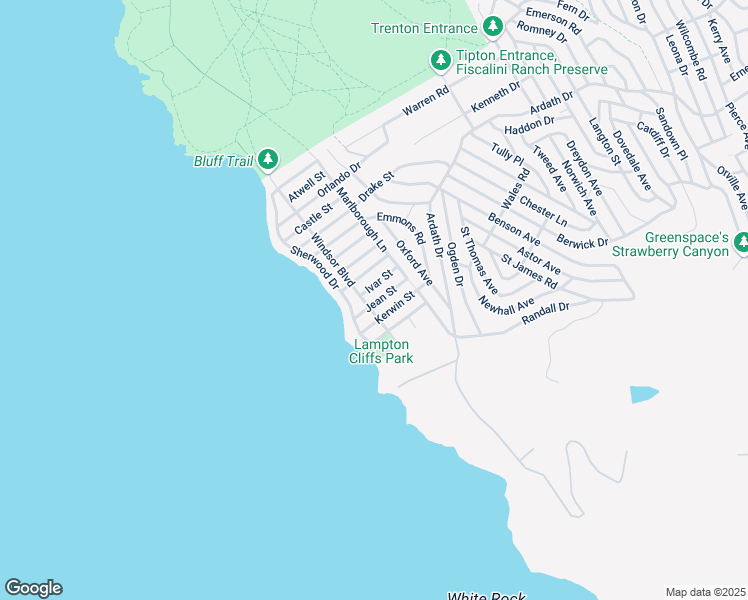 map of restaurants, bars, coffee shops, grocery stores, and more near 305 Ivar Street in Cambria