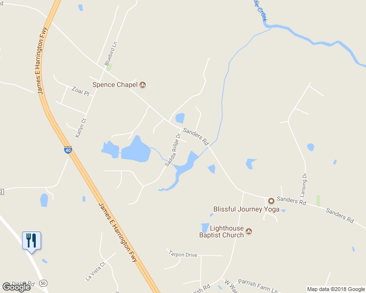 map of restaurants, bars, coffee shops, grocery stores, and more near 44 Silver Stirrup Court in Willow Spring