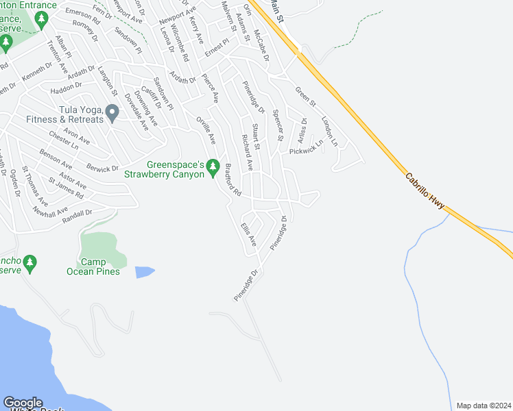 map of restaurants, bars, coffee shops, grocery stores, and more near Bradford Place in Cambria