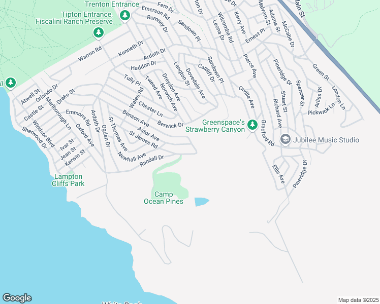 map of restaurants, bars, coffee shops, grocery stores, and more near Randall Drive in Cambria
