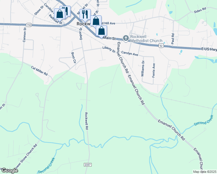 map of restaurants, bars, coffee shops, grocery stores, and more near 514 Miller Street in Rockwell