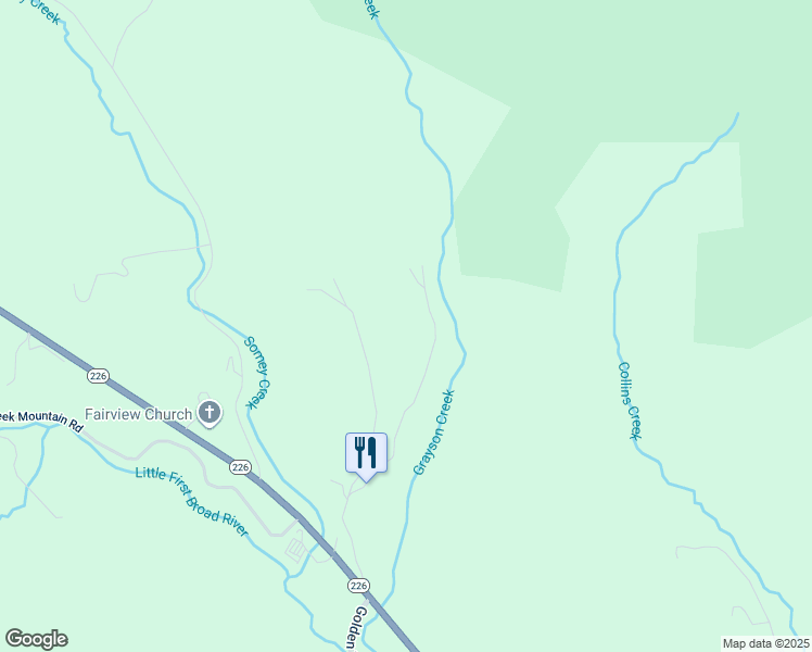 map of restaurants, bars, coffee shops, grocery stores, and more near 487 Redbud Lane in Bostic