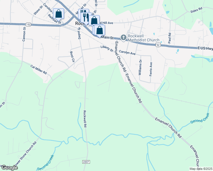map of restaurants, bars, coffee shops, grocery stores, and more near 514 Miller Street in Rockwell