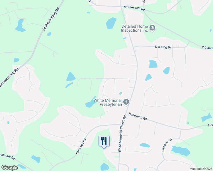 map of restaurants, bars, coffee shops, grocery stores, and more near 415 Tranquil Lane in Johnston County