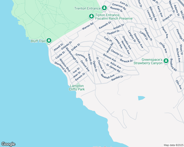 map of restaurants, bars, coffee shops, grocery stores, and more near 605 Ardath Drive in Cambria