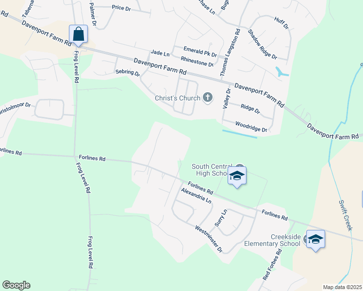 map of restaurants, bars, coffee shops, grocery stores, and more near 2340 Vineyard Drive in Winterville