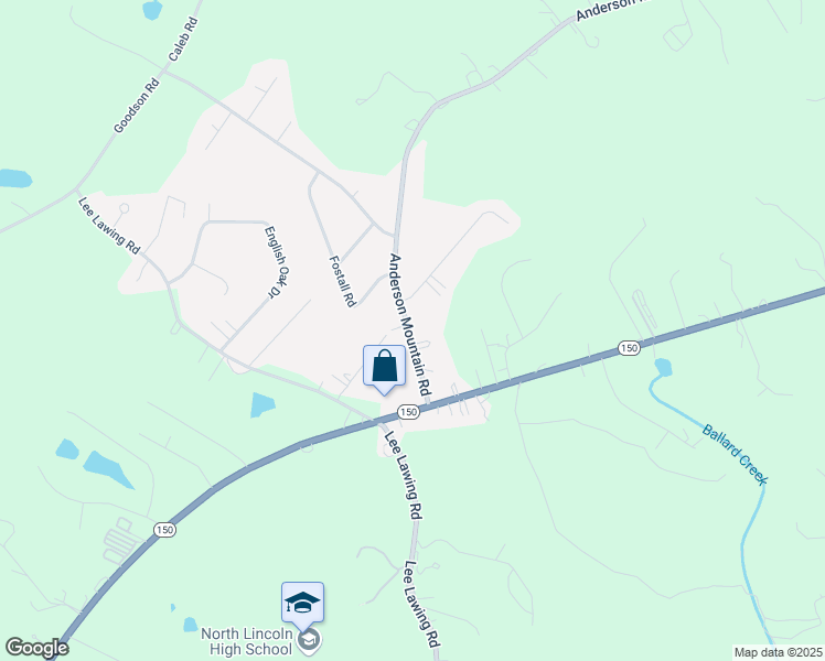 map of restaurants, bars, coffee shops, grocery stores, and more near 3312 Anderson Mountain Road in Maiden
