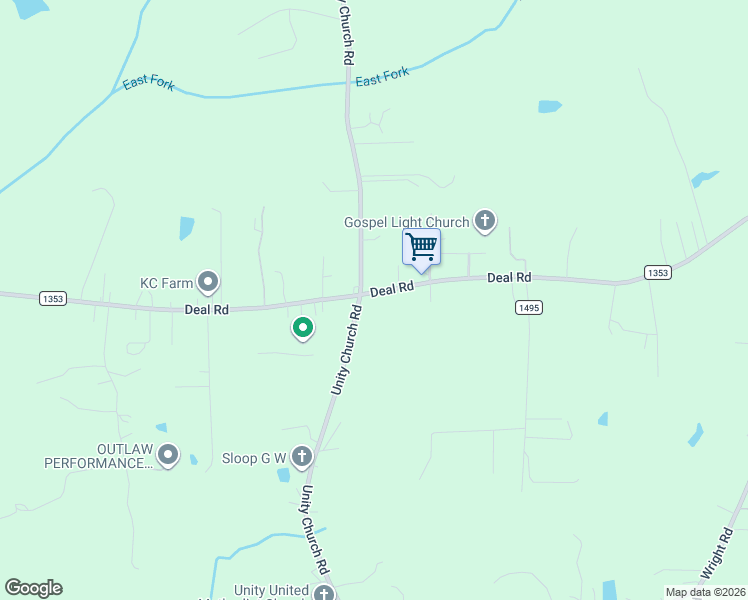 map of restaurants, bars, coffee shops, grocery stores, and more near 3265 Deal Road in Mooresville