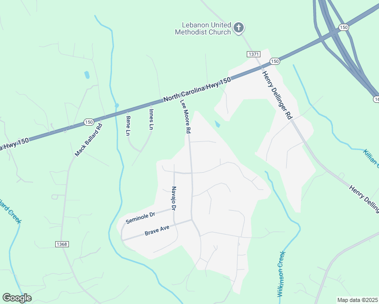 map of restaurants, bars, coffee shops, grocery stores, and more near 3795 Lee Moore Road in Maiden