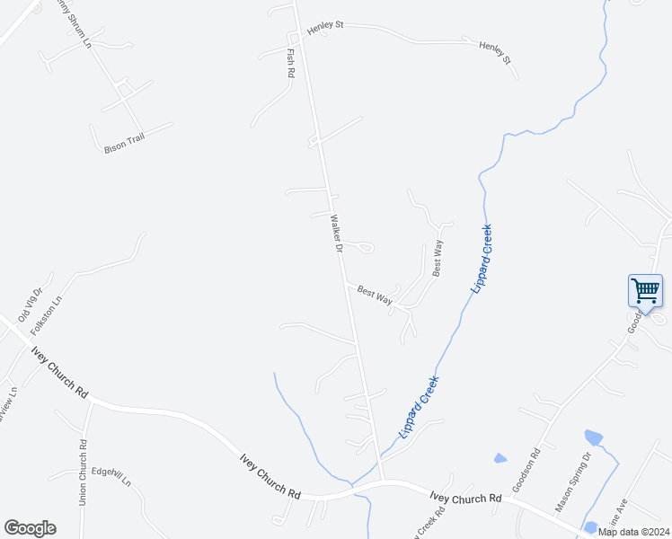 map of restaurants, bars, coffee shops, grocery stores, and more near 3721 Walker Road in Maiden