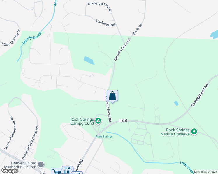 map of restaurants, bars, coffee shops, grocery stores, and more near 4353 Catawba Burris Road in Denver