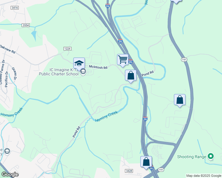 map of restaurants, bars, coffee shops, grocery stores, and more near 184 Monroe Creek Boulevard in Asheville