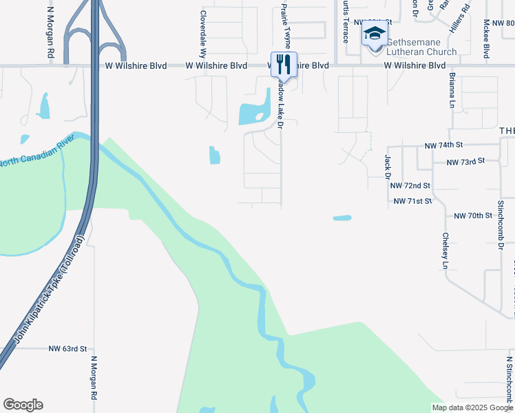 map of restaurants, bars, coffee shops, grocery stores, and more near 9220 Northwest 70th Street in Yukon