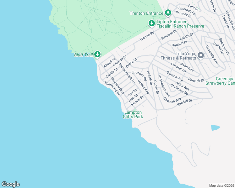 map of restaurants, bars, coffee shops, grocery stores, and more near 2107 Sherwood Drive in Cambria