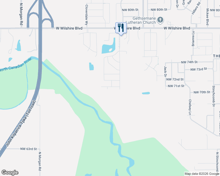 map of restaurants, bars, coffee shops, grocery stores, and more near 9220 Northwest 70th Street in Yukon