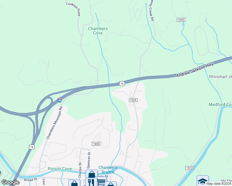 map of restaurants, bars, coffee shops, grocery stores, and more near 149 Over Hill Drive in Clyde