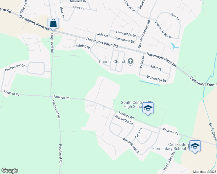 map of restaurants, bars, coffee shops, grocery stores, and more near 2340 Vineyard Drive in Winterville