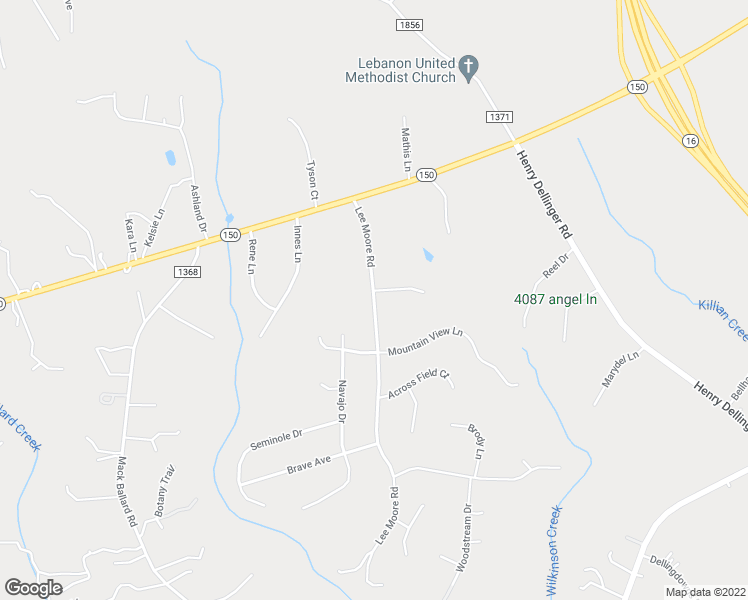 map of restaurants, bars, coffee shops, grocery stores, and more near 3835 Lee Moore Road in Maiden