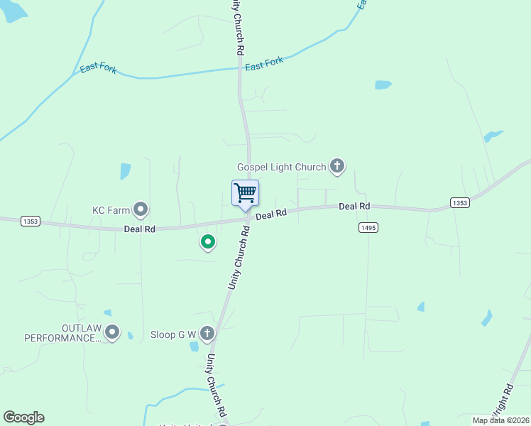 map of restaurants, bars, coffee shops, grocery stores, and more near 3265 Deal Road in Mooresville
