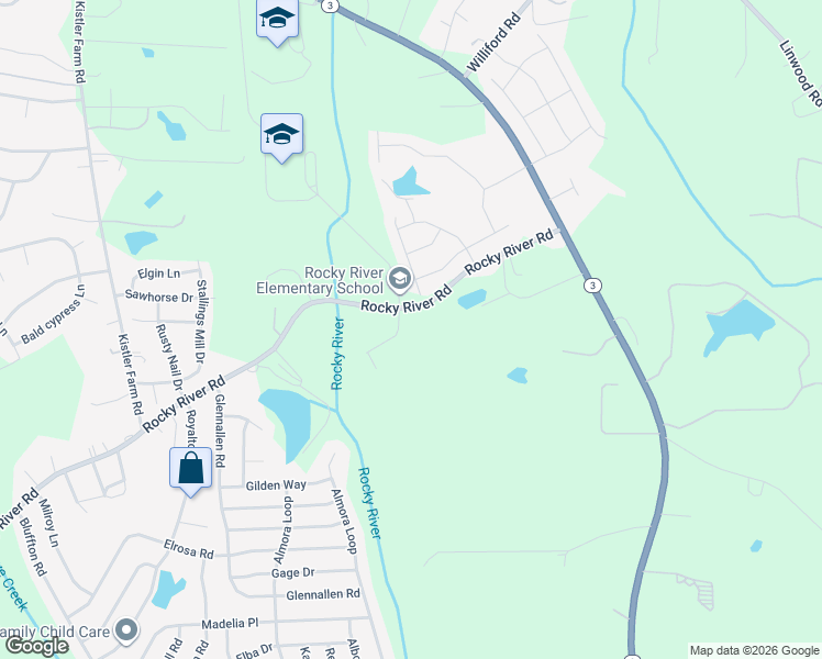 map of restaurants, bars, coffee shops, grocery stores, and more near 111 Vick Road in Mooresville