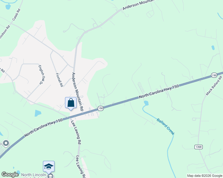 map of restaurants, bars, coffee shops, grocery stores, and more near 3285 Falcon Ridge Road in Maiden