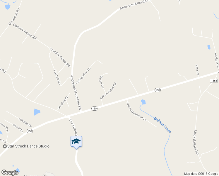 map of restaurants, bars, coffee shops, grocery stores, and more near 3285 Falcon Ridge Road in Maiden