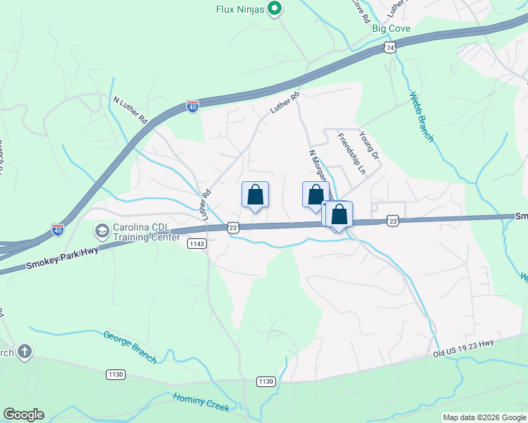 map of restaurants, bars, coffee shops, grocery stores, and more near 11 Eye View Road in Candler