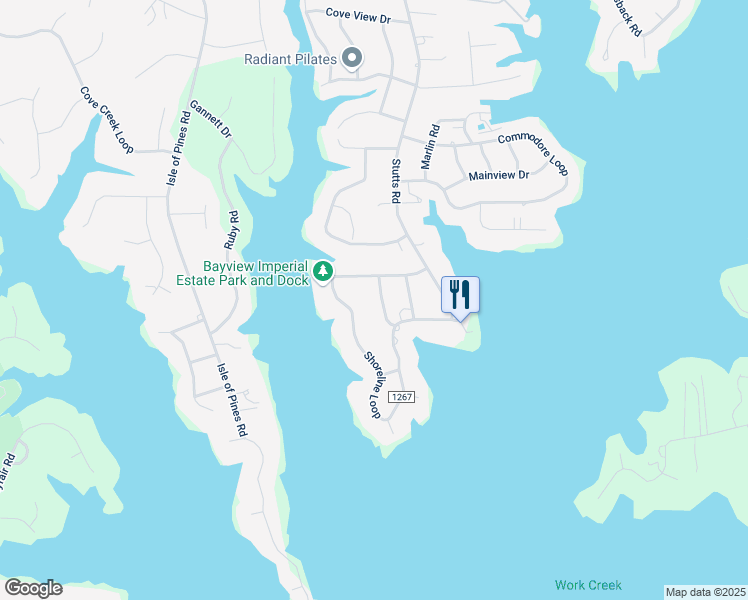 map of restaurants, bars, coffee shops, grocery stores, and more near 112 Bayview Drive in Mooresville