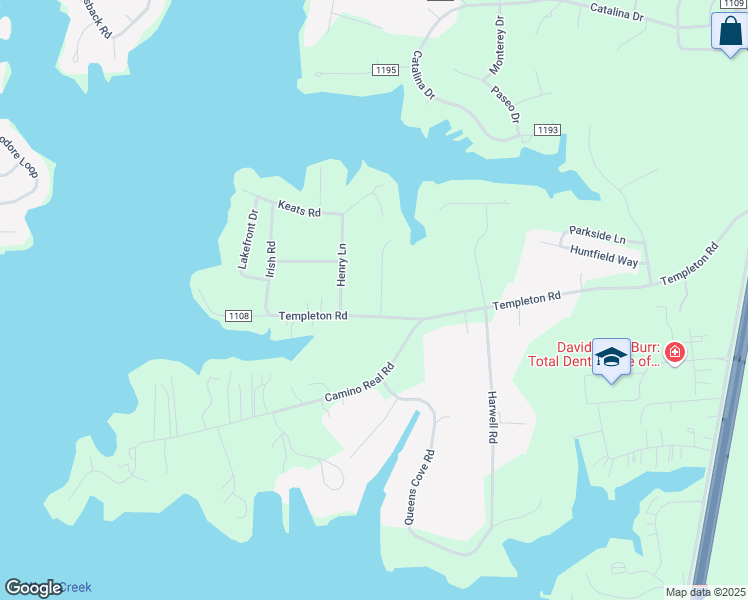 map of restaurants, bars, coffee shops, grocery stores, and more near 109 Lynn Cove Lane in Mooresville