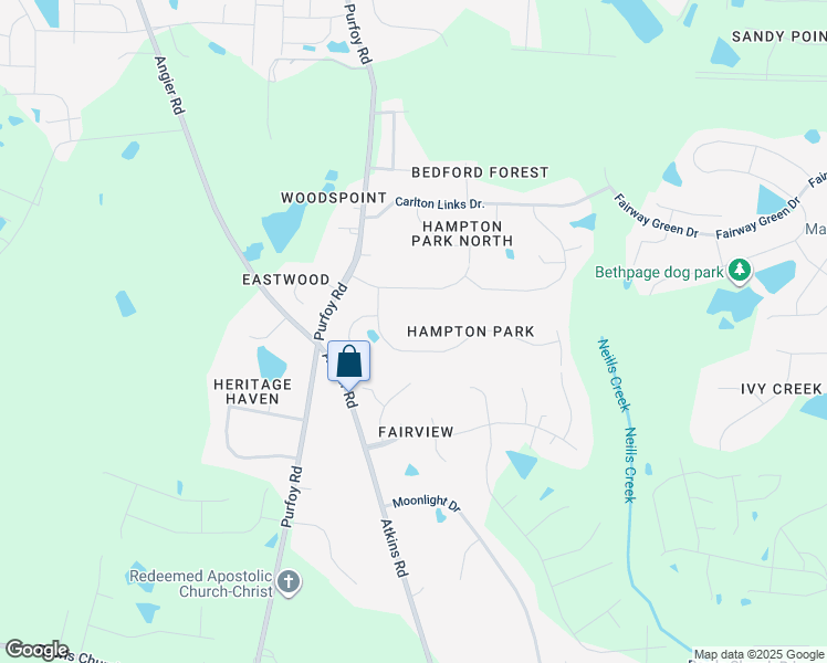 map of restaurants, bars, coffee shops, grocery stores, and more near 7929 Parker Mill Trail in Fuquay-Varina