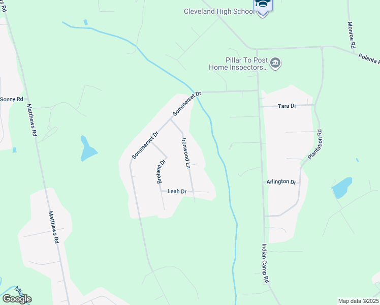 map of restaurants, bars, coffee shops, grocery stores, and more near 133 Ironwood Lane in Clayton