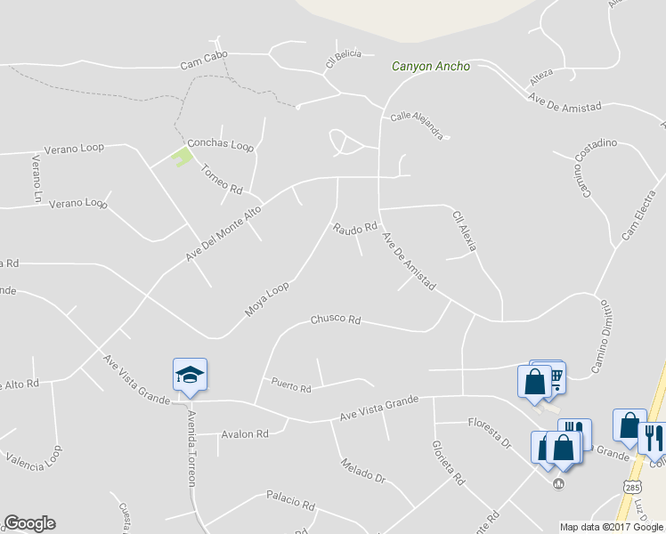 map of restaurants, bars, coffee shops, grocery stores, and more near 11 Moya Loop in Santa Fe