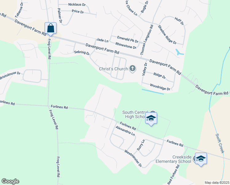 map of restaurants, bars, coffee shops, grocery stores, and more near 2355 Vineyard Drive in Winterville