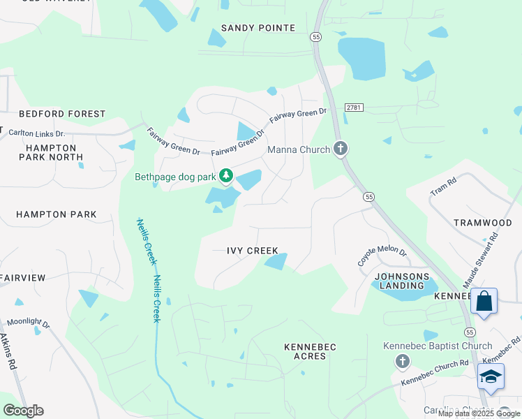 map of restaurants, bars, coffee shops, grocery stores, and more near 2374 Friars Head Court in Willow Spring