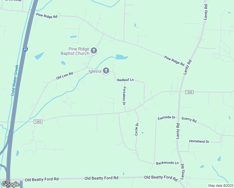 map of restaurants, bars, coffee shops, grocery stores, and more near Green Acres Place in China Grove