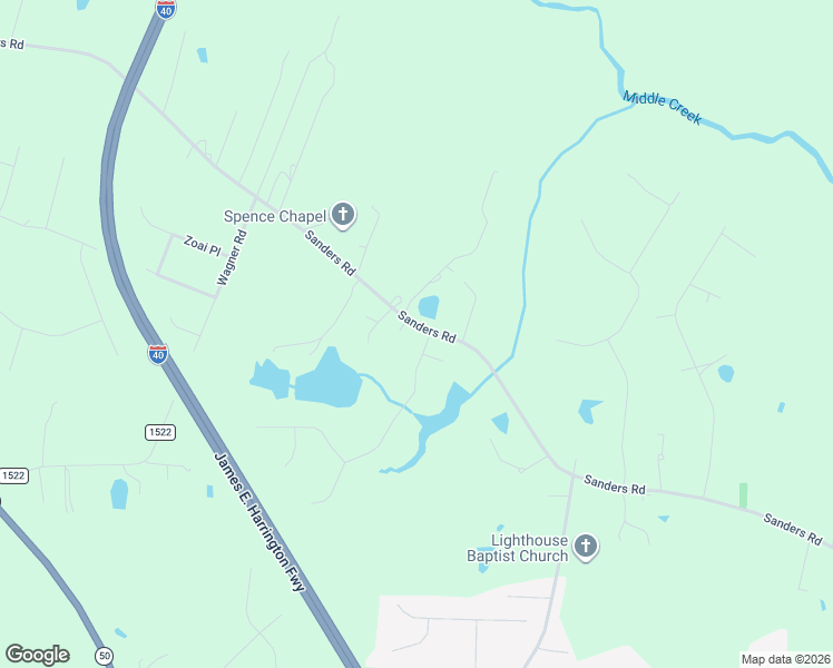 map of restaurants, bars, coffee shops, grocery stores, and more near 64 Saddle Ridge Drive in Johnston County