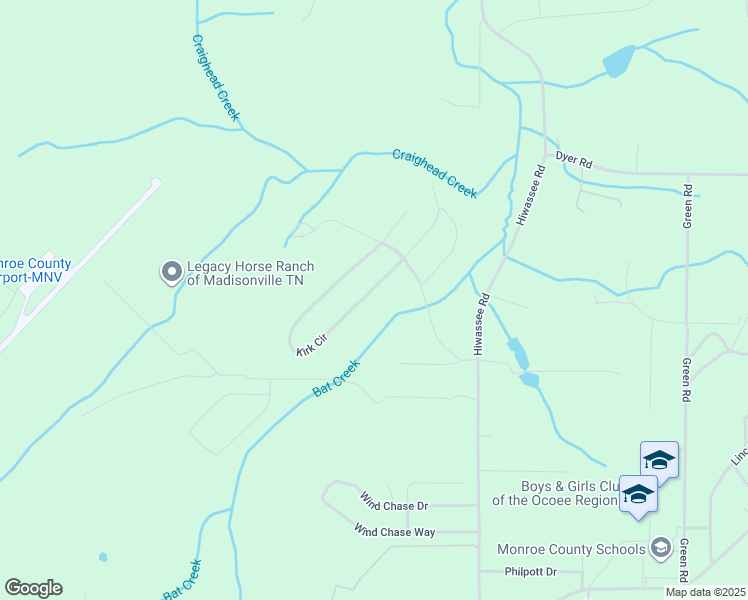 map of restaurants, bars, coffee shops, grocery stores, and more near 300 Kirk Circle in Madisonville