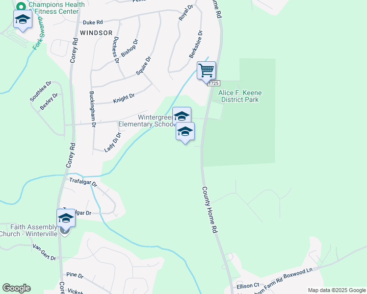 map of restaurants, bars, coffee shops, grocery stores, and more near 4720 County Home Road in Greenville
