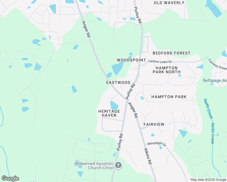 map of restaurants, bars, coffee shops, grocery stores, and more near 1621 Eastwood Drive in Fuquay-Varina