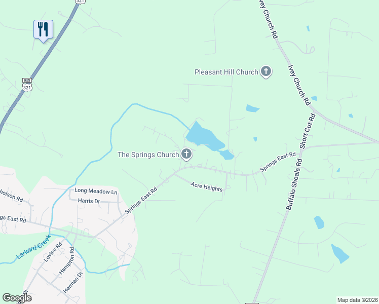map of restaurants, bars, coffee shops, grocery stores, and more near 3306 Fairground Road in Lincolnton