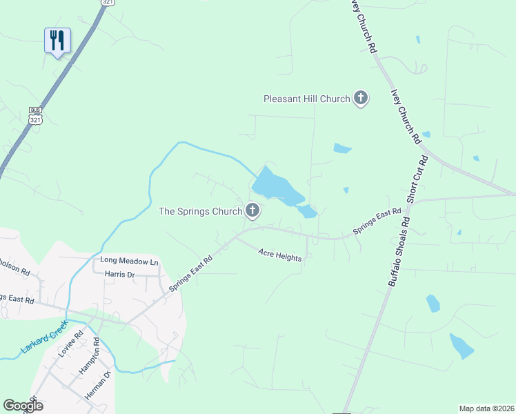map of restaurants, bars, coffee shops, grocery stores, and more near 3306 Fairground Road in Lincolnton