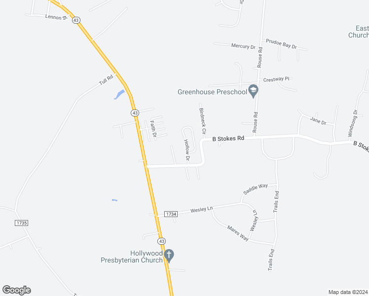 map of restaurants, bars, coffee shops, grocery stores, and more near 1618 Hollow Drive in Greenville