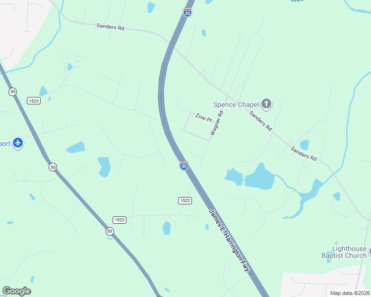 map of restaurants, bars, coffee shops, grocery stores, and more near 95 Harley Place in Johnston County