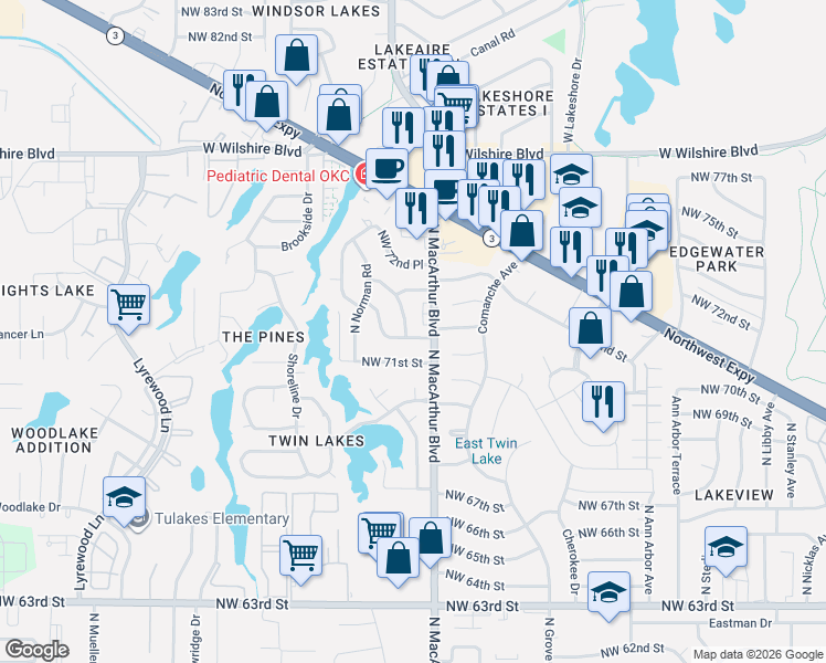 map of restaurants, bars, coffee shops, grocery stores, and more near 5909 Seminole Road in Warr Acres