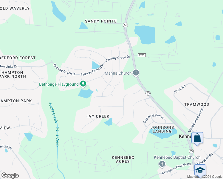 map of restaurants, bars, coffee shops, grocery stores, and more near 2513 Friars Head Court in Fuquay-Varina
