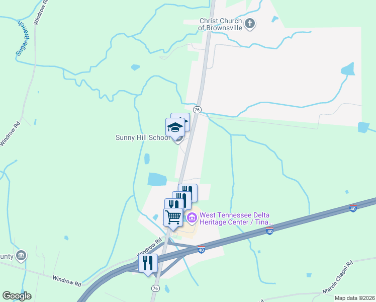 map of restaurants, bars, coffee shops, grocery stores, and more near 2401 Anderson Avenue in Brownsville