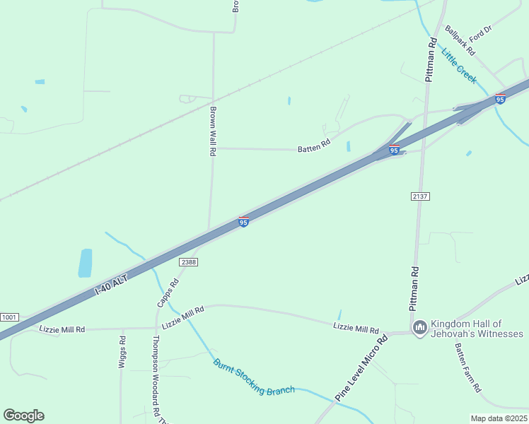 map of restaurants, bars, coffee shops, grocery stores, and more near Interstate 95 in Selma