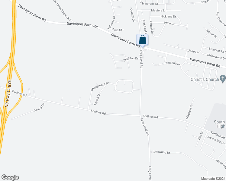 map of restaurants, bars, coffee shops, grocery stores, and more near 2509 Anton Court in Winterville