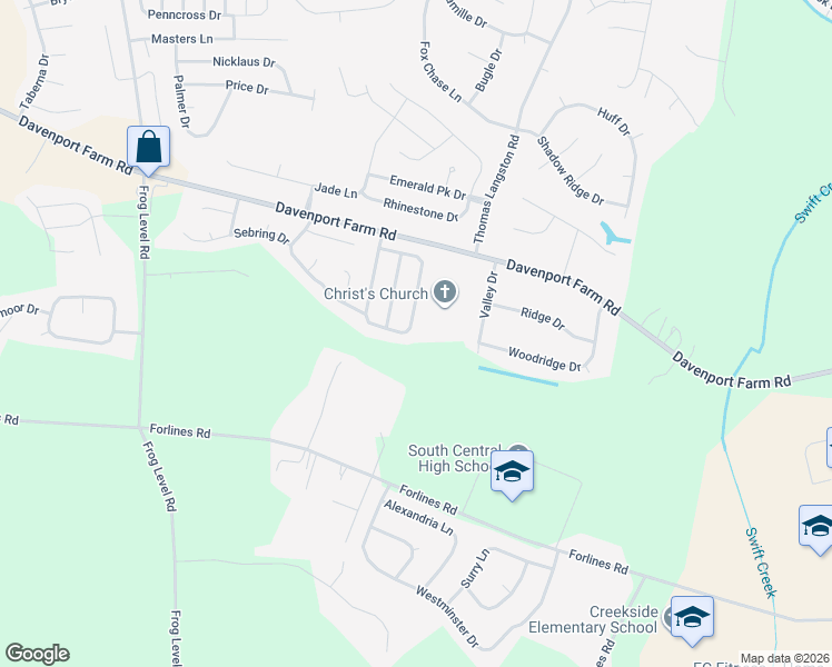 map of restaurants, bars, coffee shops, grocery stores, and more near 2508 A Saddleback Drive in Winterville