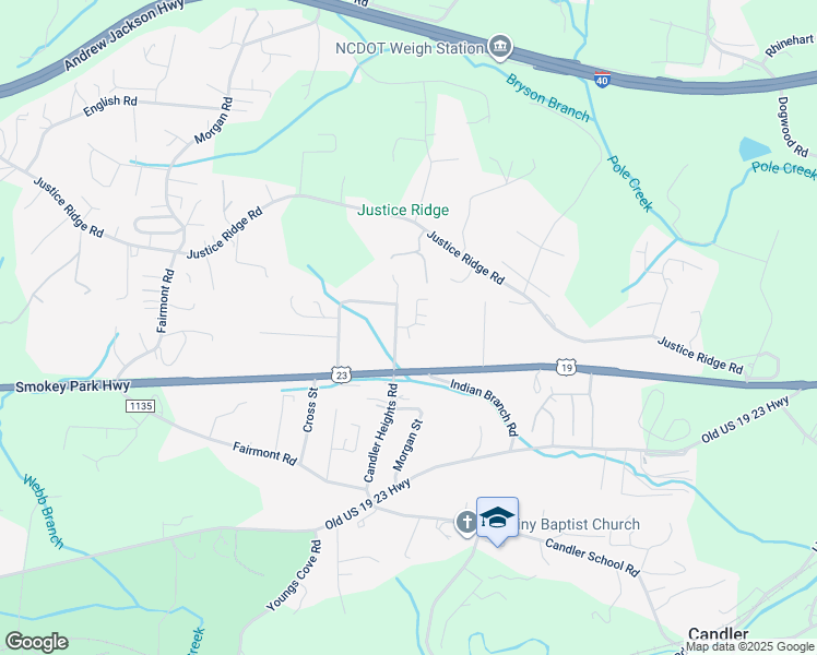 map of restaurants, bars, coffee shops, grocery stores, and more near 111 Indian Branch Road in Candler